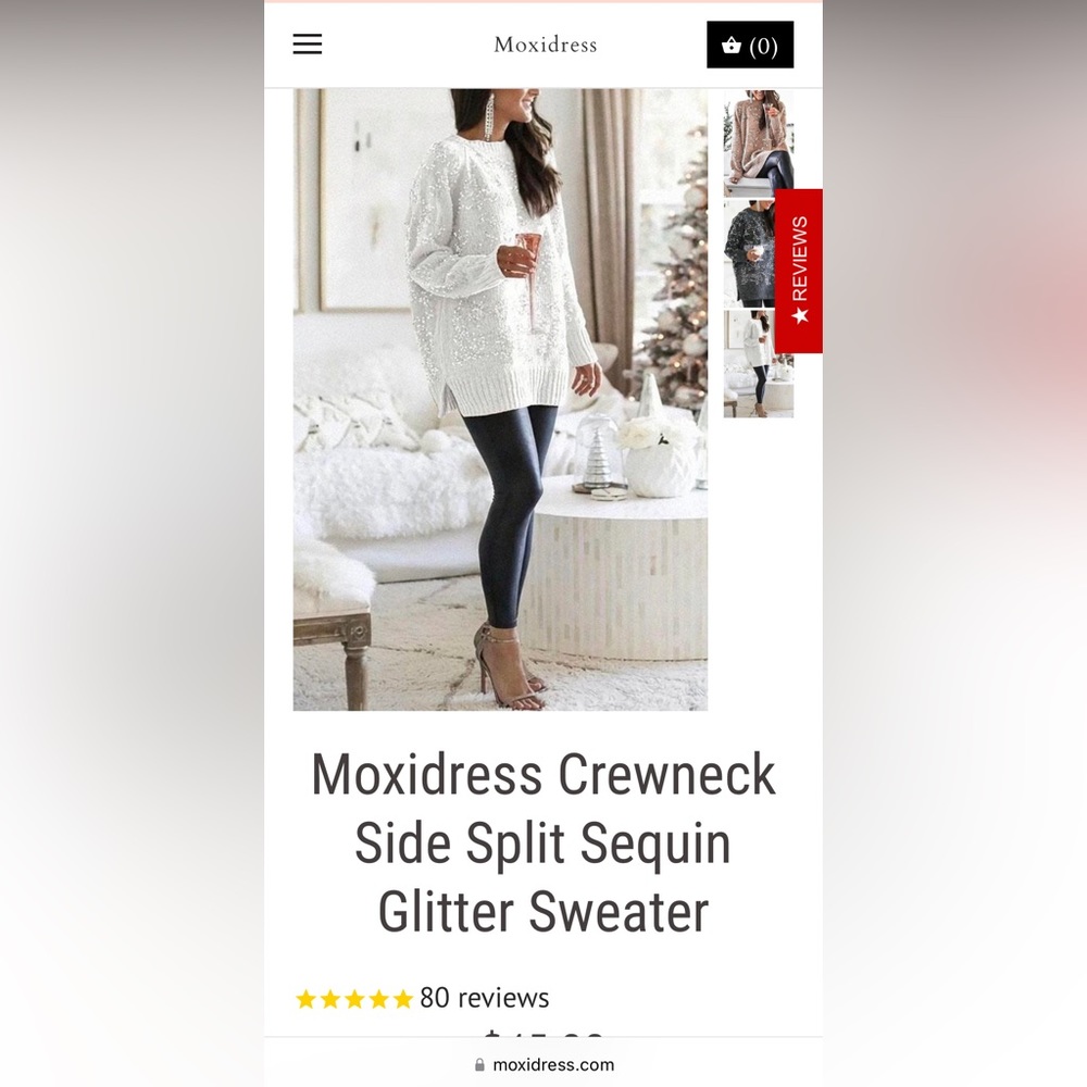 Moxidress Sequin Glitter Sweater